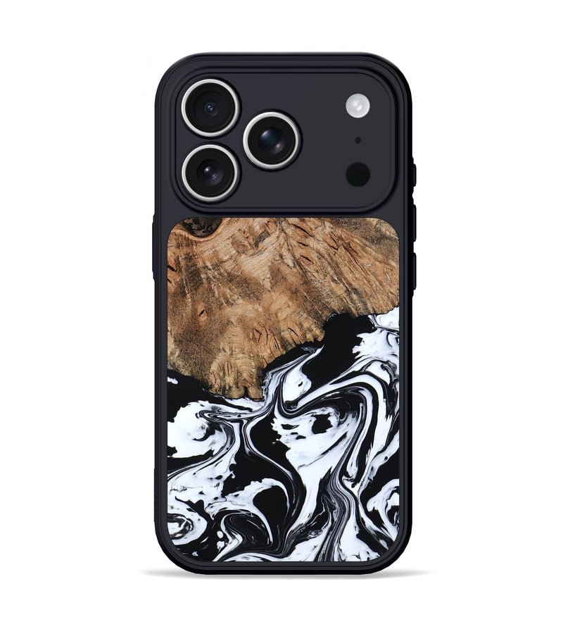 iPhone 17 Pro Wood Phone Case - Terry (Black & White, 793721)