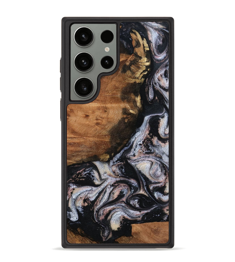 Galaxy S23 Ultra Wood Phone Case - Shreya (Black & White, 793722)