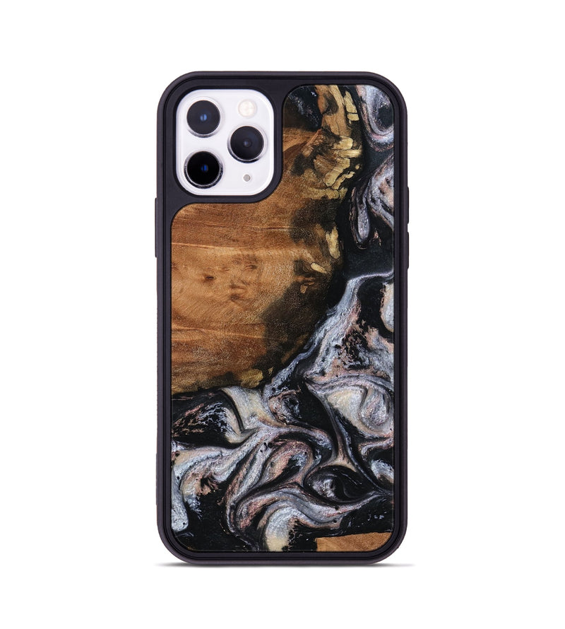 iPhone 11 Pro Wood Phone Case - Shreya (Black & White, 793722)