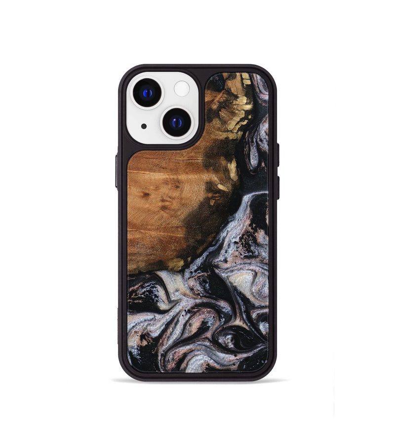iPhone 13 mini Wood Phone Case - Shreya (Black & White, 793722)