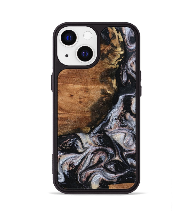 iPhone 13 Wood Phone Case - Shreya (Black & White, 793722)