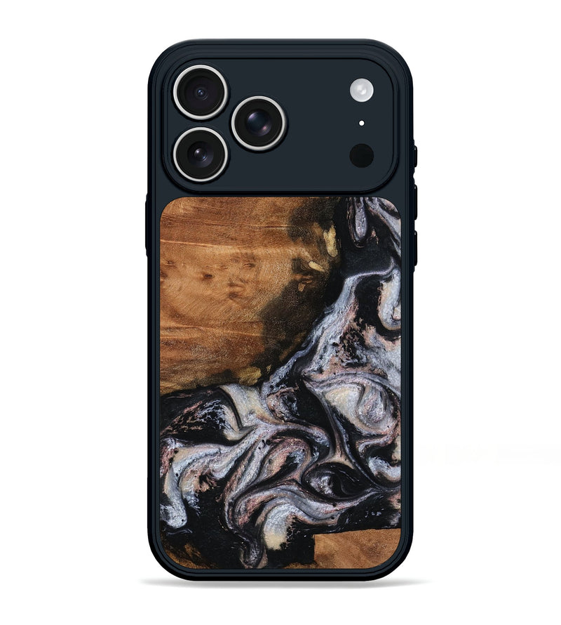 iPhone 17 Pro Max Wood Phone Case - Shreya (Black & White, 793722)