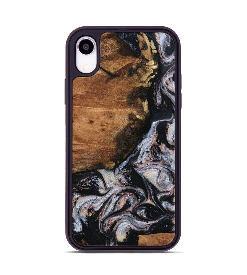 iPhone Xr Wood Phone Case - Shreya (Black & White, 793722)