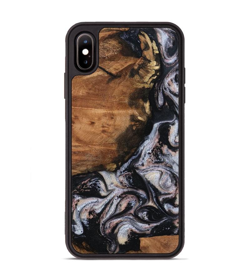 iPhone Xs Max Wood Phone Case - Shreya (Black & White, 793722)