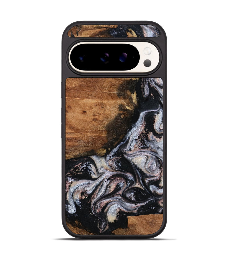 Pixel 9 Pro Wood Phone Case - Shreya (Black & White, 793722)
