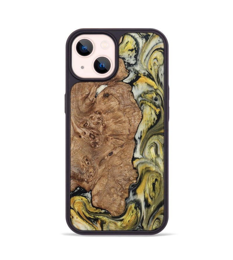 iPhone 14 Wood Phone Case - Lila (Black & White, 793724)