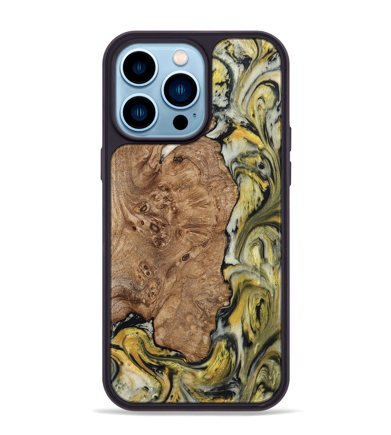 iPhone 14 Pro Max Wood Phone Case - Lila (Black & White, 793724)