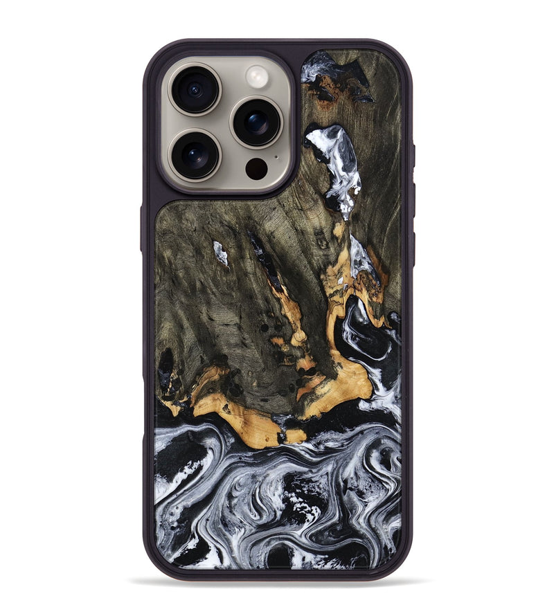 iPhone 16 Pro Max Wood Phone Case - Tressie (Black & White, 793726)