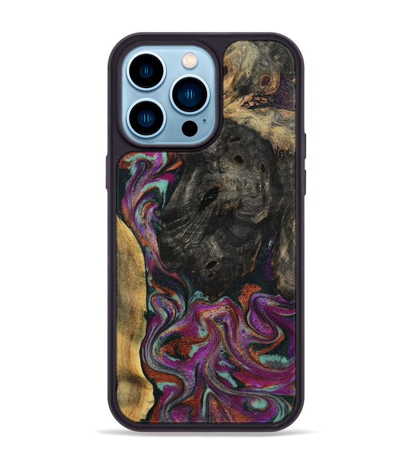 iPhone 14 Pro Max Wood Phone Case - Ida (Green, 793766)