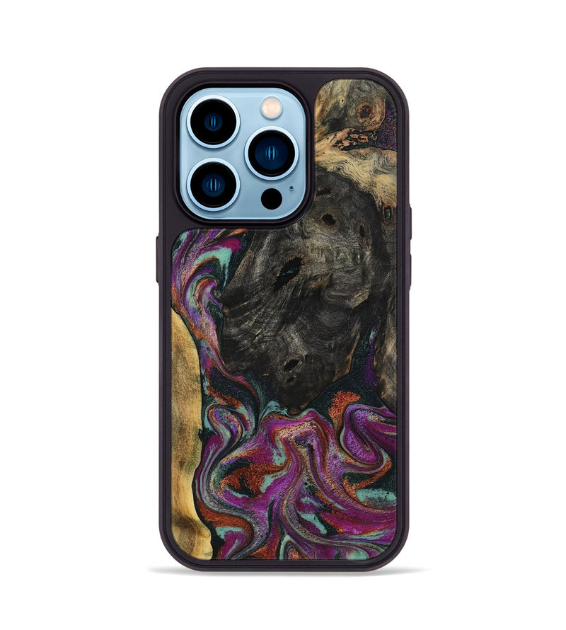 iPhone 14 Pro Wood Phone Case - Ida (Green, 793766)