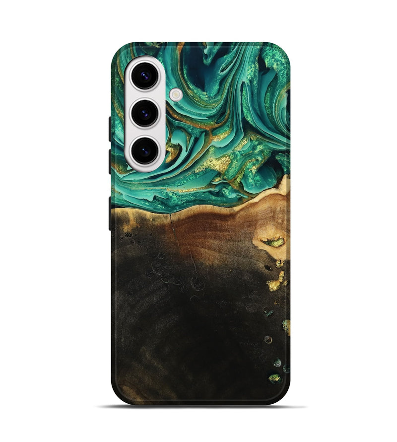 Galaxy S25 Wood Live Edge Phone Case - Ford (Green, 793844)