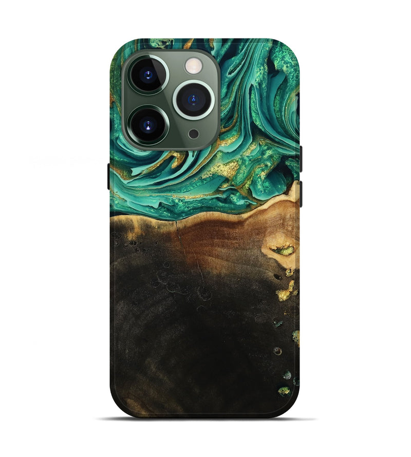 iPhone 13 Pro Wood Live Edge Phone Case - Ford (Green, 793844)