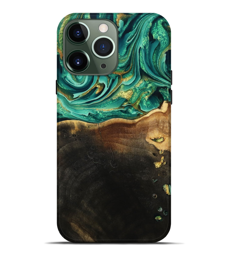 iPhone 13 Pro Max Wood Live Edge Phone Case - Ford (Green, 793844)