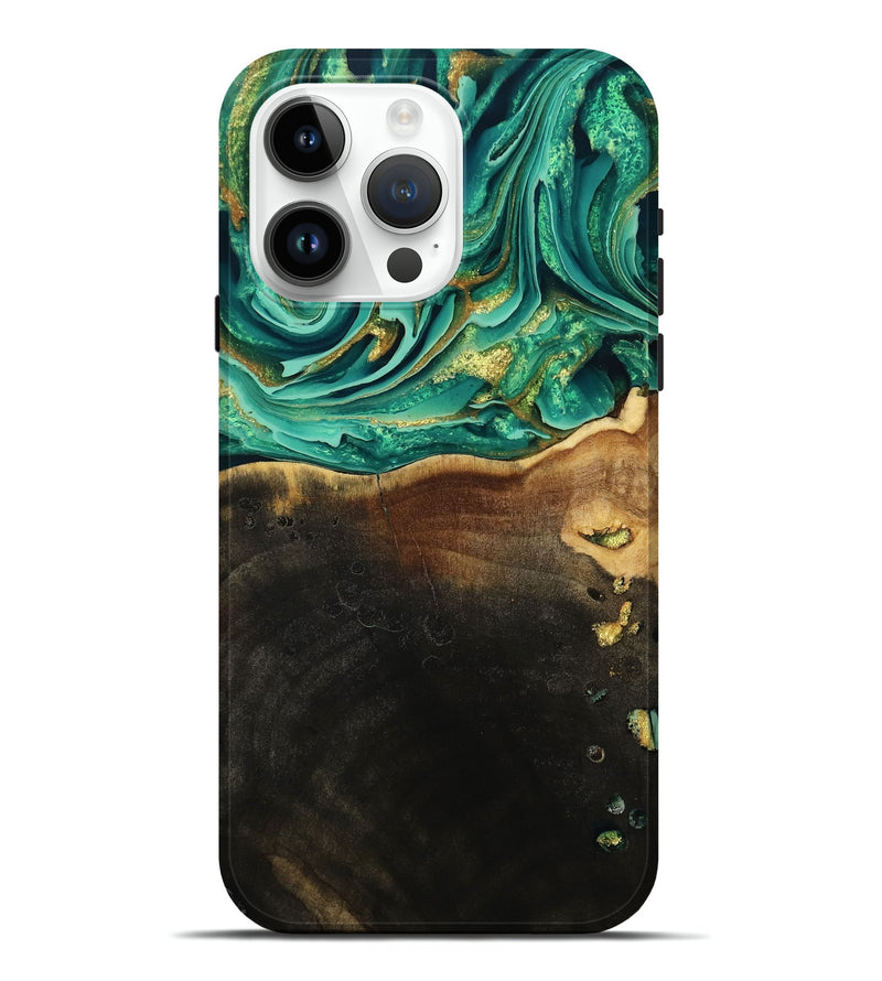 iPhone 15 Pro Max Wood Live Edge Phone Case - Ford (Green, 793844)