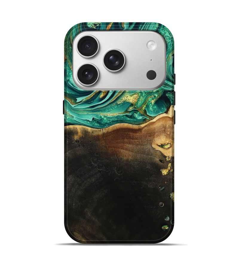 iPhone 17 Pro Wood Live Edge Phone Case - Ford (Green, 793844)