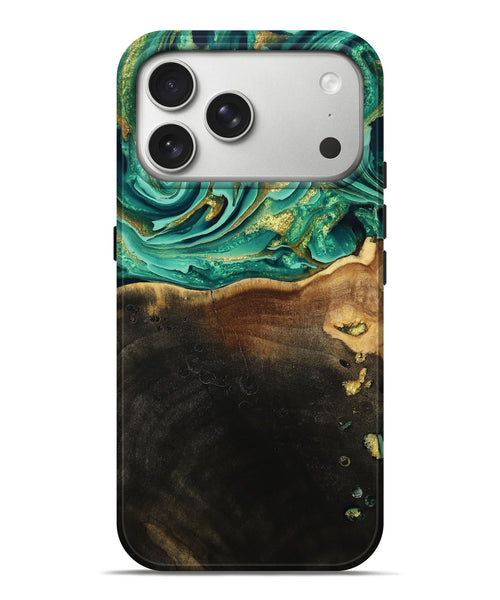 iPhone 17 Pro Max Wood Live Edge Phone Case - Ford (Green, 793844)