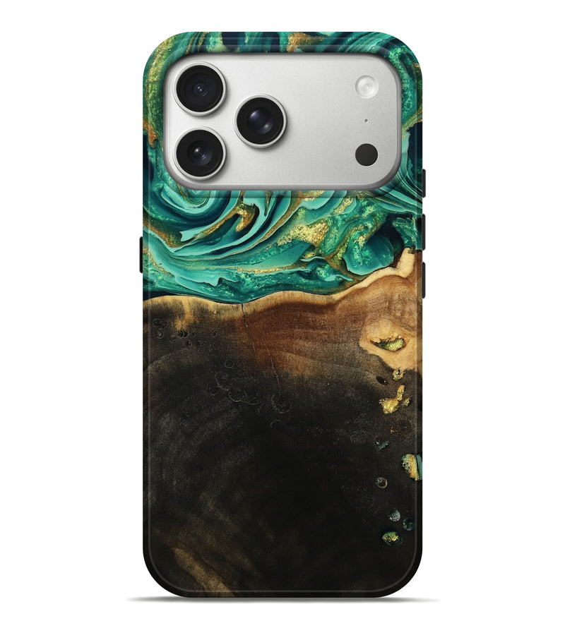 iPhone 17 Pro Max Wood Live Edge Phone Case - Ford (Green, 793844)