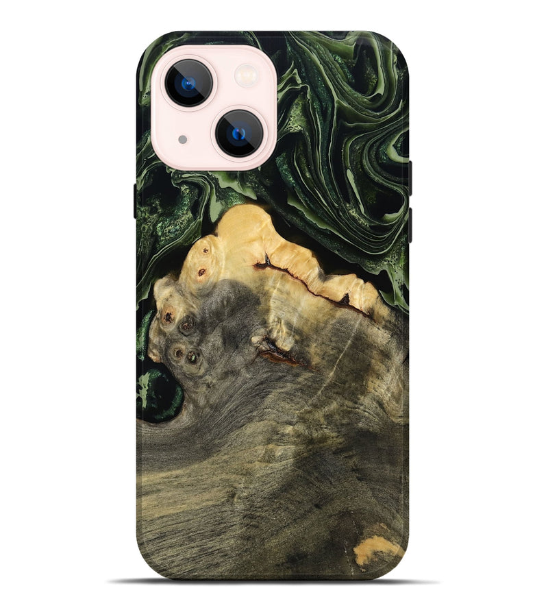 iPhone 14 Plus Wood Live Edge Phone Case - Tre (Green, 793849)