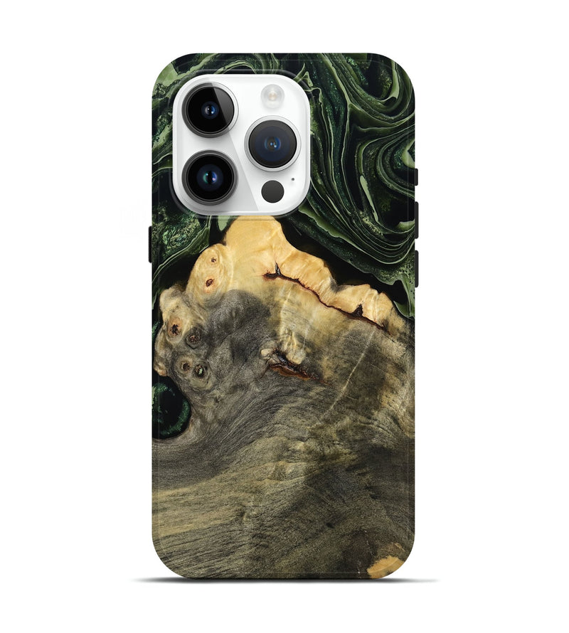 iPhone 15 Pro Wood Live Edge Phone Case - Tre (Green, 793849)