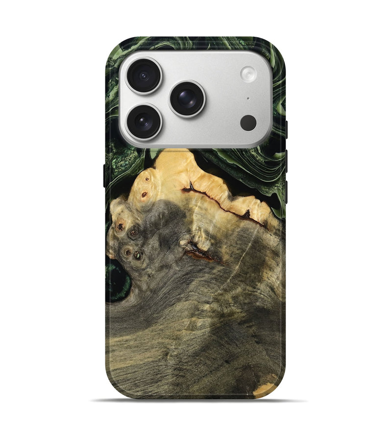 iPhone 17 Pro Wood Live Edge Phone Case - Tre (Green, 793849)