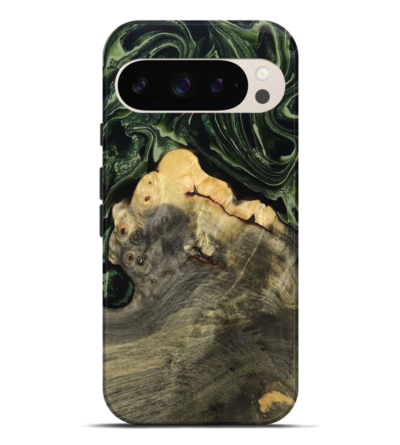 Pixel 9 Pro XL Wood Live Edge Phone Case - Tre (Green, 793849)