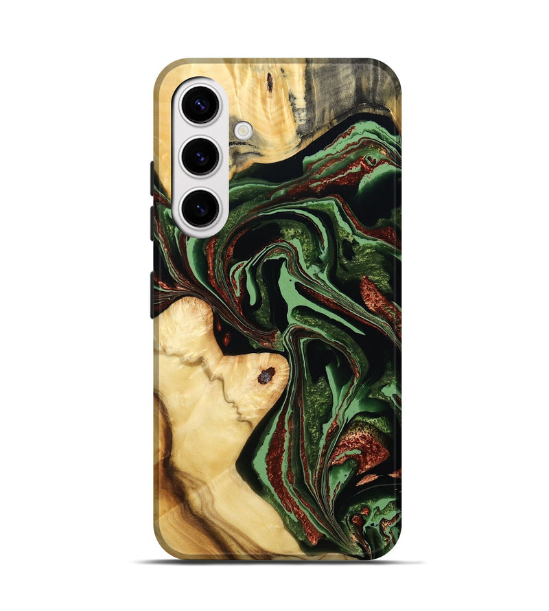 Galaxy S25 Wood Live Edge Phone Case - Rosia (Green, 793856)