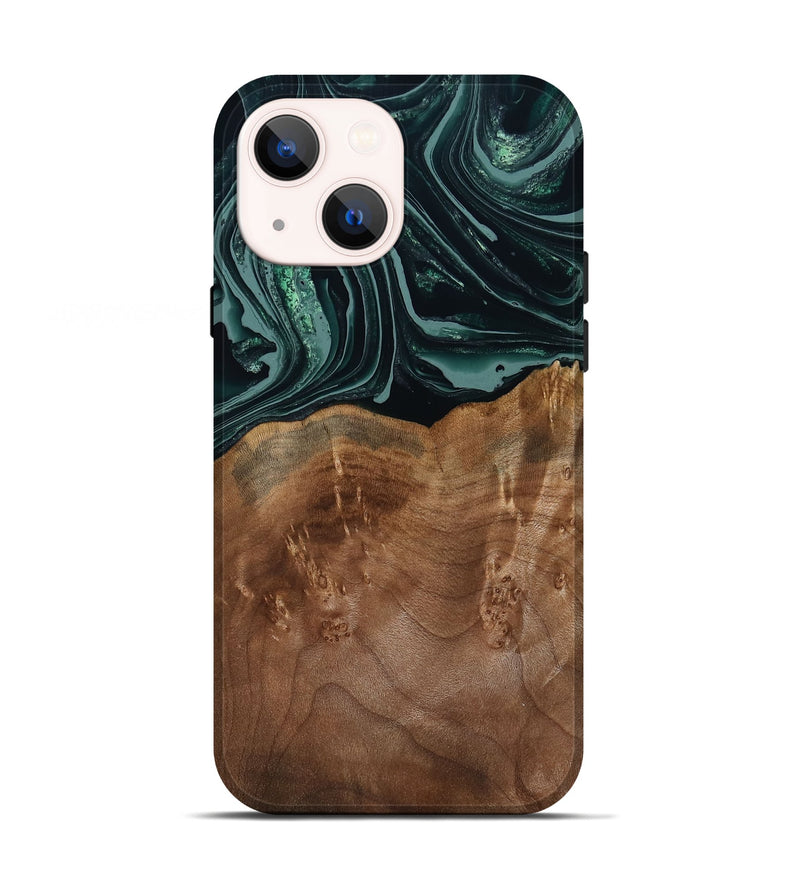 iPhone 13 Wood Live Edge Phone Case - Shyla (Green, 793862)