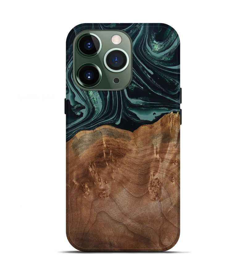 iPhone 13 Pro Wood Live Edge Phone Case - Shyla (Green, 793862)