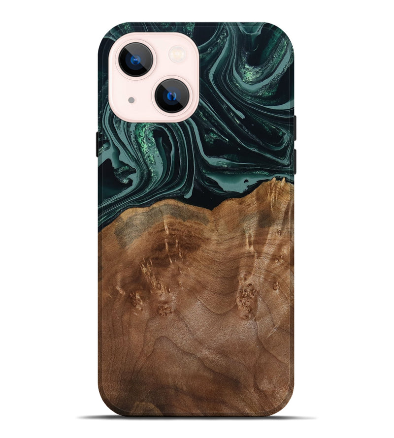 iPhone 14 Plus Wood Live Edge Phone Case - Shyla (Green, 793862)