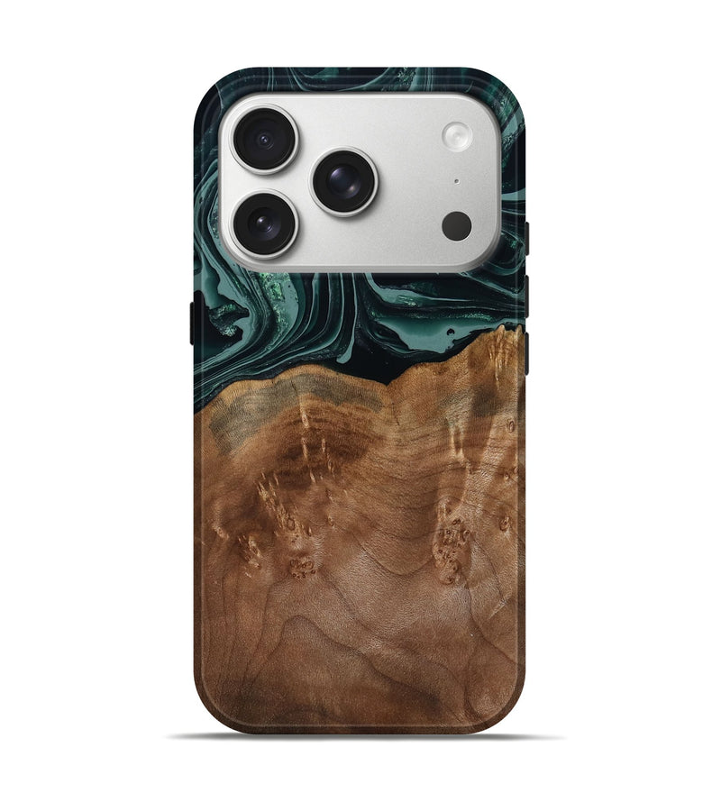 iPhone 17 Pro Wood Live Edge Phone Case - Shyla (Green, 793862)