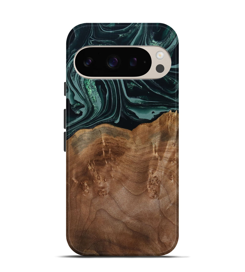 Pixel 9 Wood Live Edge Phone Case - Shyla (Green, 793862)