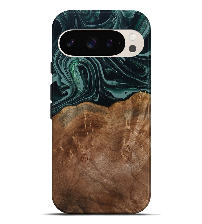 Pixel 9 Pro XL Wood Live Edge Phone Case - Shyla (Green, 793862)