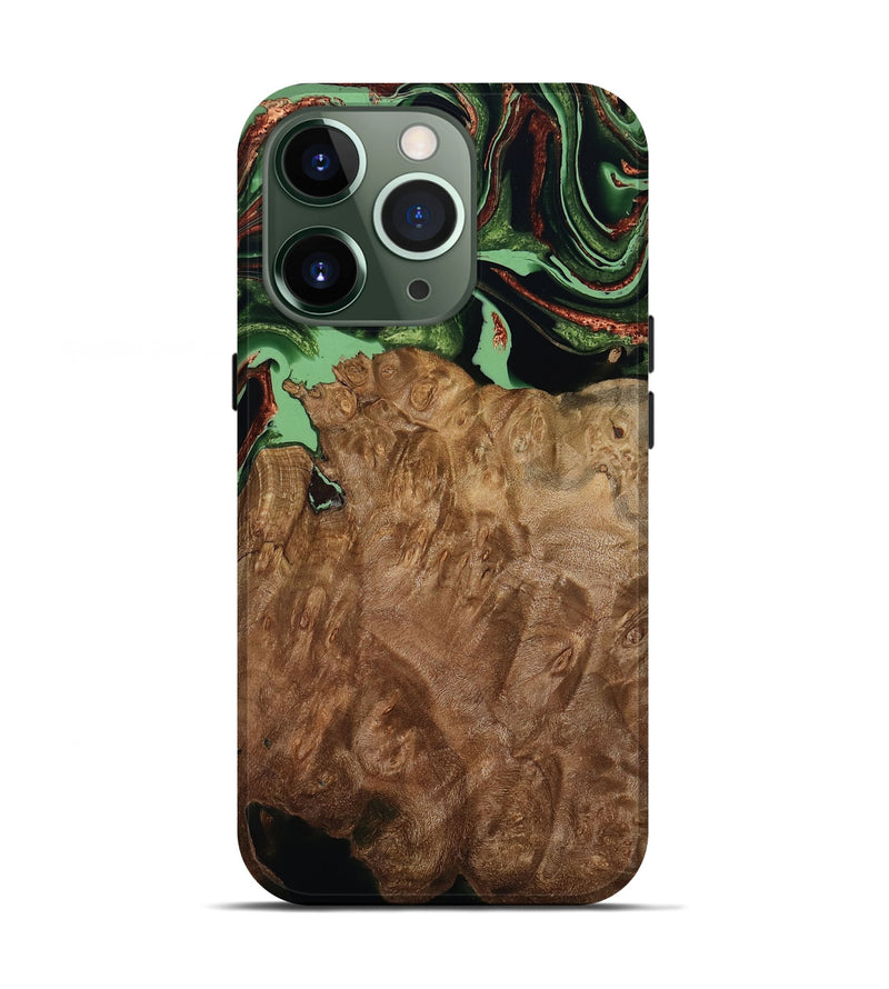 iPhone 13 Pro Wood Live Edge Phone Case - Lotta (Green, 793869)