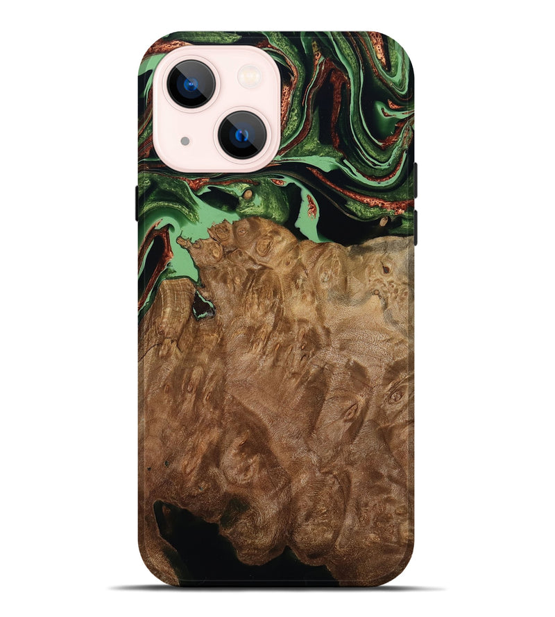 iPhone 14 Plus Wood Live Edge Phone Case - Lotta (Green, 793869)
