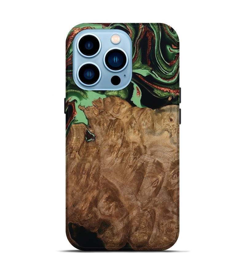 iPhone 14 Pro Wood Live Edge Phone Case - Lotta (Green, 793869)