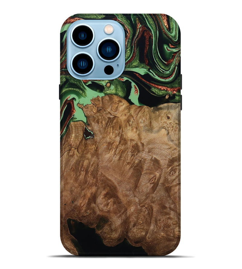iPhone 14 Pro Max Wood Live Edge Phone Case - Lotta (Green, 793869)