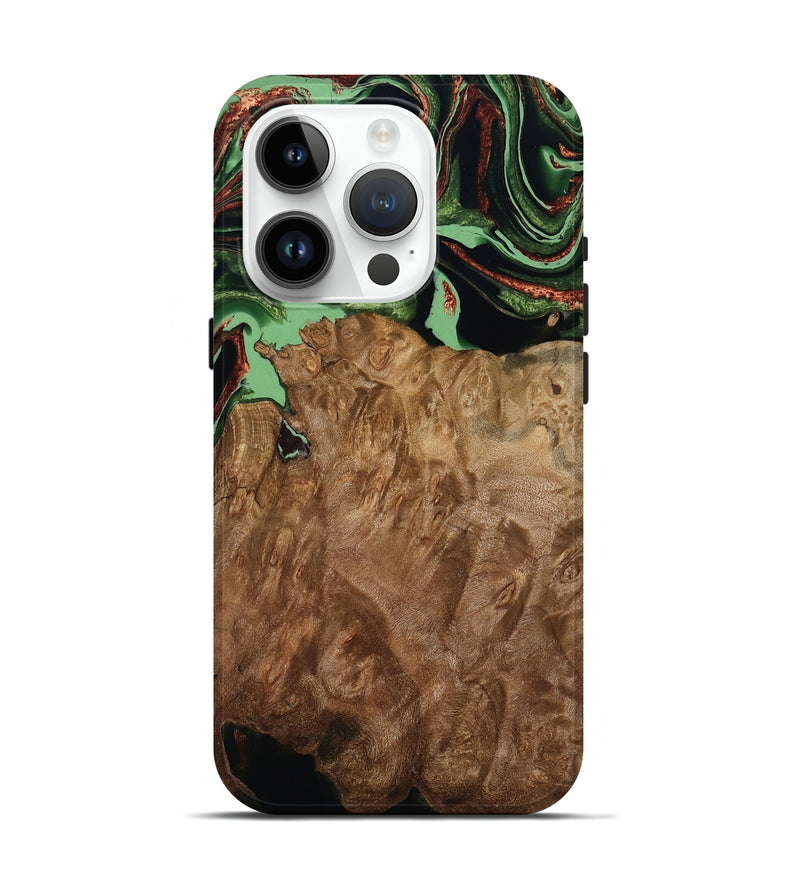 iPhone 15 Pro Wood Live Edge Phone Case - Lotta (Green, 793869)