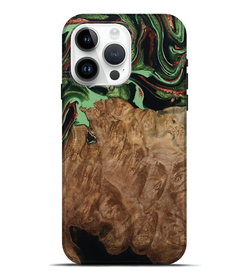 iPhone 15 Pro Max Wood Live Edge Phone Case - Lotta (Green, 793869)