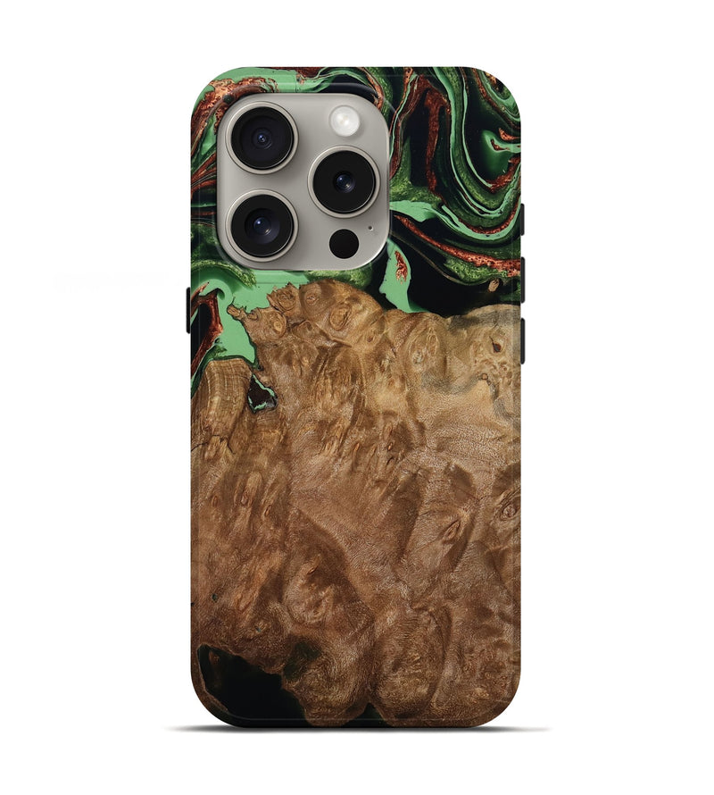 iPhone 16 Pro Wood Live Edge Phone Case - Lotta (Green, 793869)