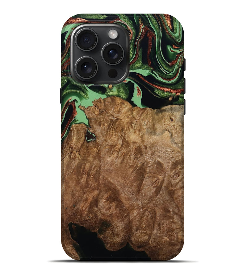 iPhone 16 Pro Max Wood Live Edge Phone Case - Lotta (Green, 793869)