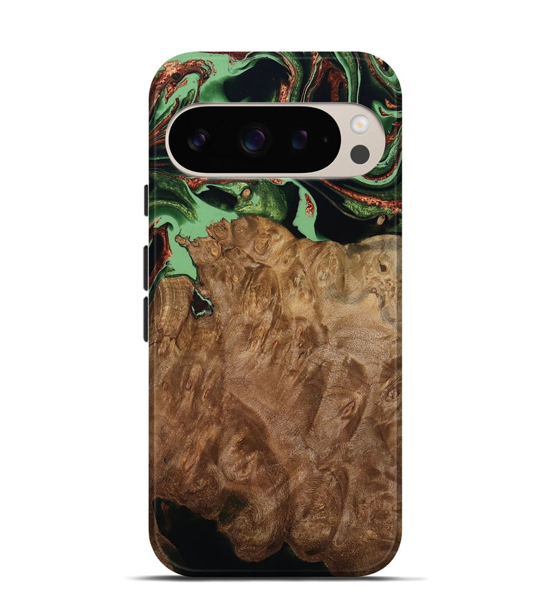 Pixel 9 Wood Live Edge Phone Case - Lotta (Green, 793869)
