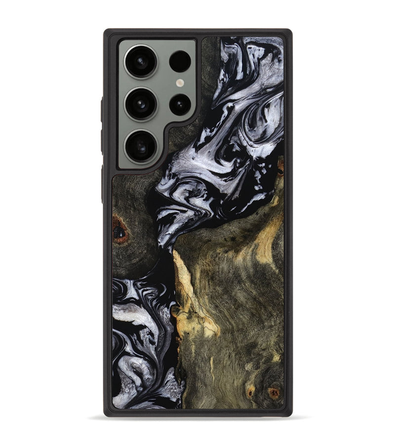 Galaxy S23 Ultra Wood Phone Case - Vernon (Black & White, 793874)