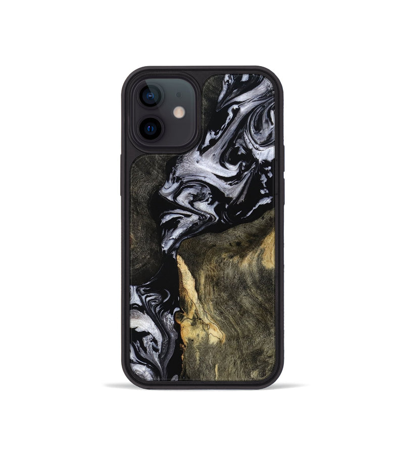 iPhone 12 mini Wood Phone Case - Vernon (Black & White, 793874)