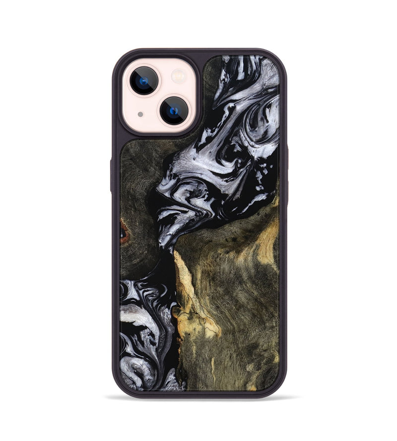 iPhone 14 Wood Phone Case - Vernon (Black & White, 793874)