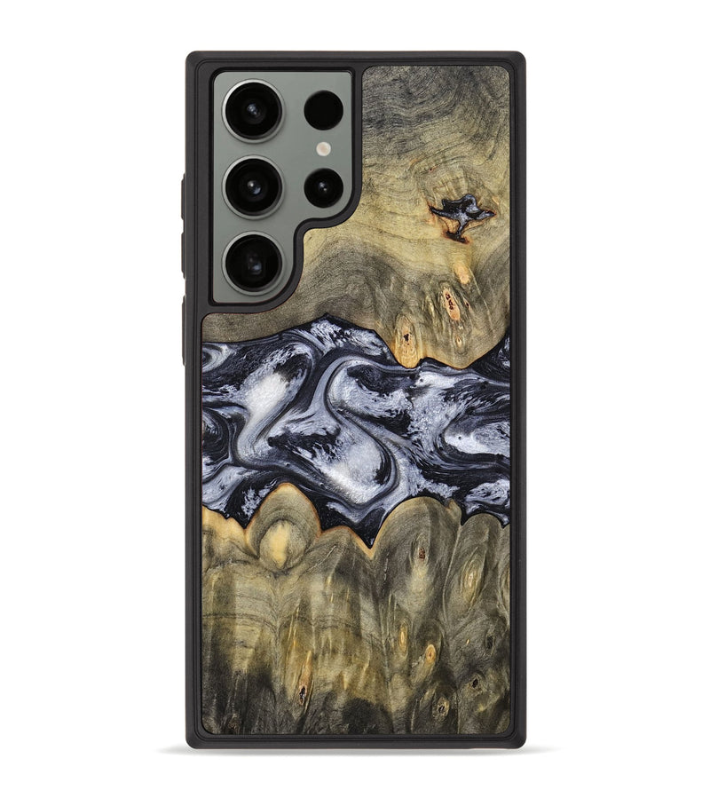 Galaxy S23 Ultra Wood Phone Case - Maurine (Black & White, 793876)