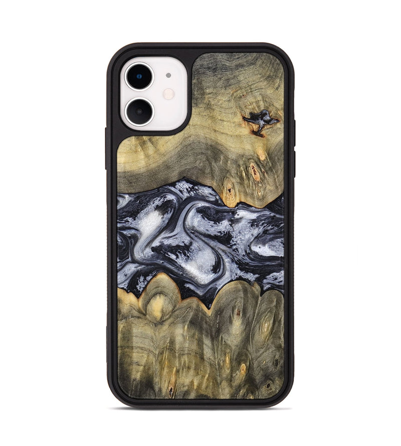 iPhone 11 Wood Phone Case - Maurine (Black & White, 793876)