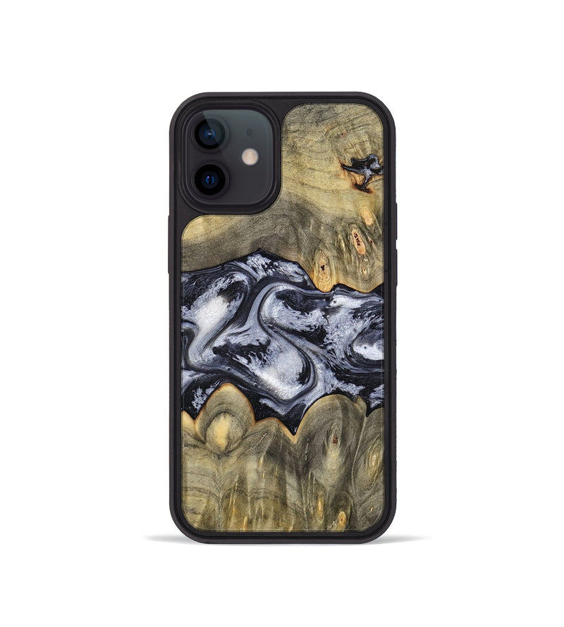 iPhone 12 mini Wood Phone Case - Maurine (Black & White, 793876)