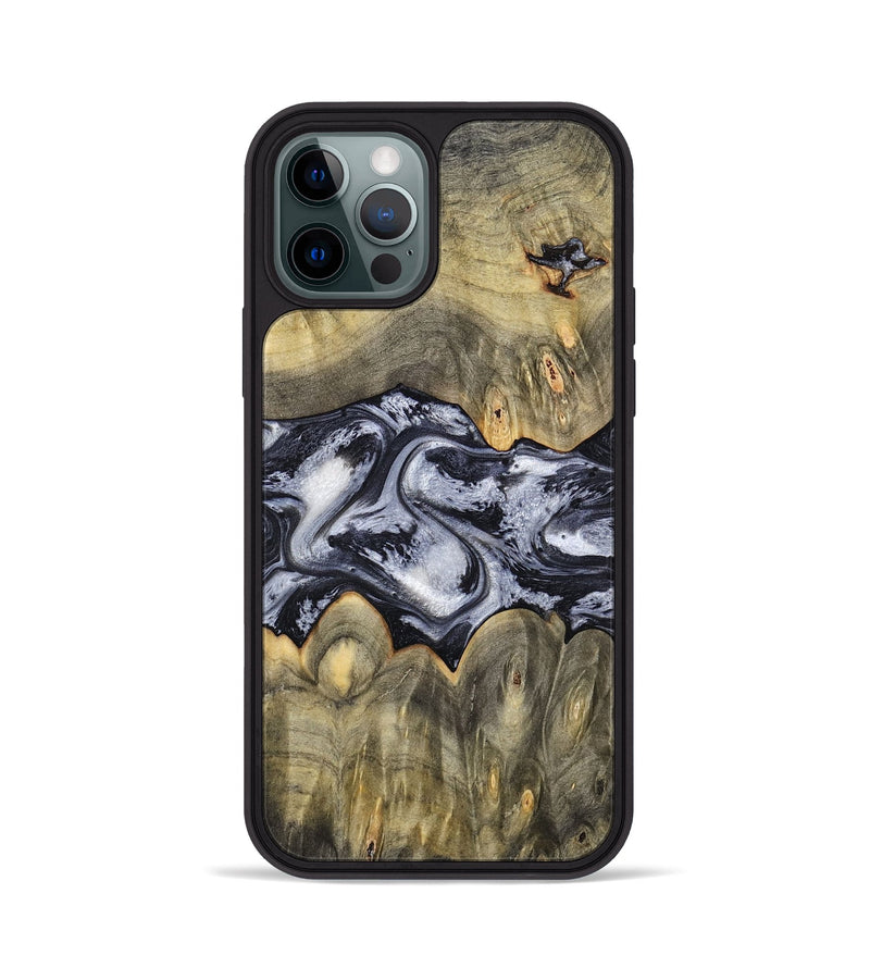 iPhone 12 Pro Wood Phone Case - Maurine (Black & White, 793876)