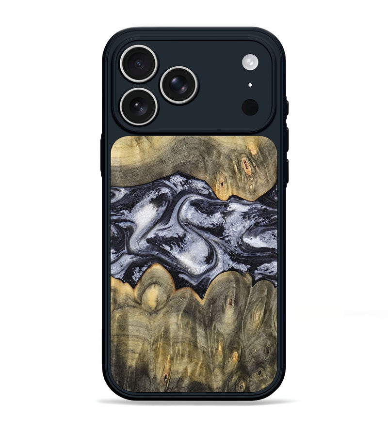 iPhone 17 Pro Max Wood Phone Case - Maurine (Black & White, 793876)