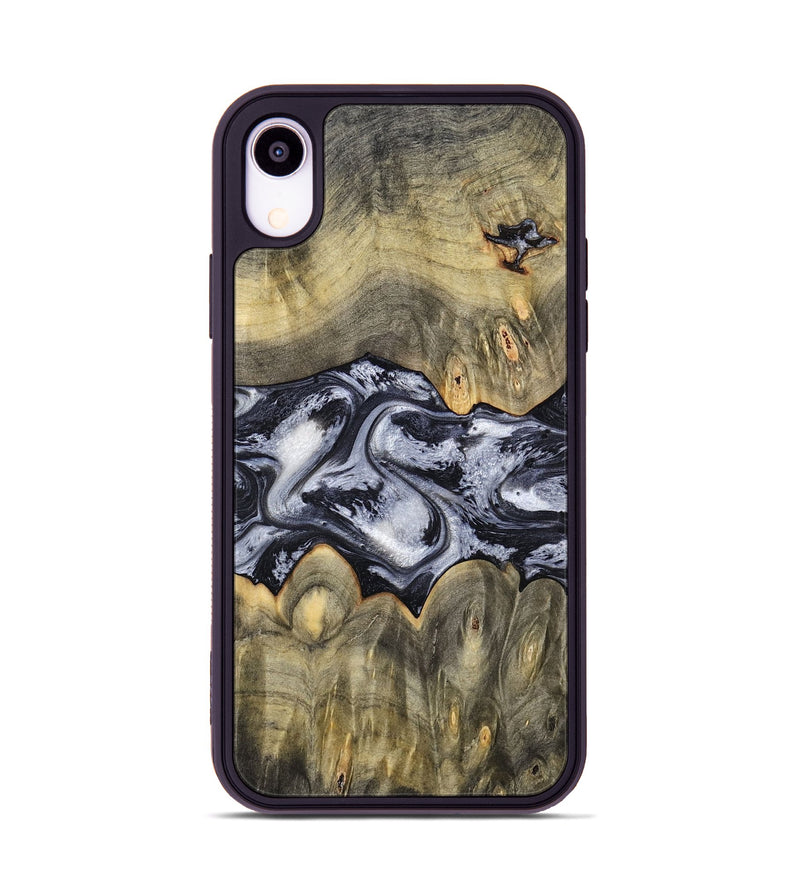 iPhone Xr Wood Phone Case - Maurine (Black & White, 793876)
